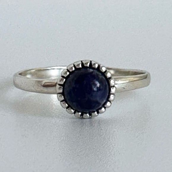 Sterling Silver Dainty Sodalite Ring - Picture 8 of 13